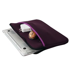 Portable Comfort Neoprene Sleeve with Additional Pocket (Maroon) to Protect the Toshiba Satellite U405-S2856 13.3