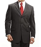 IMAGE OF Executive 3-Button Wool Suit with Center Vent with Pleated Front Trousers