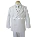 Boy White Double Breasted Formal 5 Piece Dress Suit Set