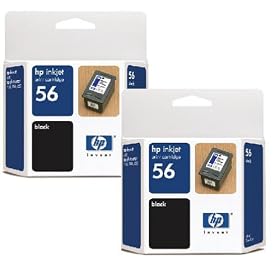 HP No. 56 Black Ink Cartridge Twin Pack (C6656AN-Bundle)