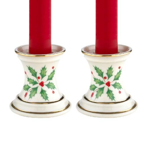 Lenox Holiday Candlestick Pair w/ Tapers