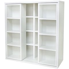【新書版コミックス、DVDも収納可能! 】 スライド方式でマルチに収納! たっぷり収納本棚 ホワイト 120cm 92014 【18579】