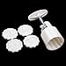 1 X Moon Cake Mooncake Decoration Mold Mould 100g Flowers Round 4 Stamps DIY Tool by DragonElf