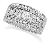 14K White Gold Diamond Band Ring