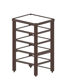 SALAMANDER DESIGNS SX40 W/B SYNERGY SINGLEEXTENSION40 SERIES 5-SHELF AUDIO MODULE W/ WALNUT WOOD TOP, BLACK SHELVES AND SATIN BLACK TUBES