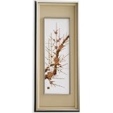 九谷焼 陶額 紅梅　作家 山田義明