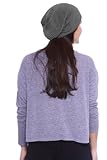 Large Slouchy Knit Rasta Beret Beanie Hat - Olive