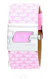 Golddigga G Watch on Pink Repeat Pattern Strap Watch