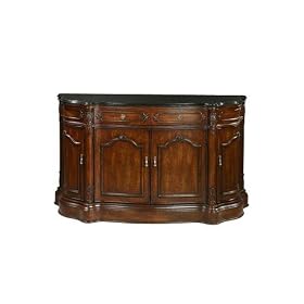 Wood Half Moon Console Cabinet Credenza, WOOD DOORS, ANTIQUE CHERRY by Home Decorators Collection