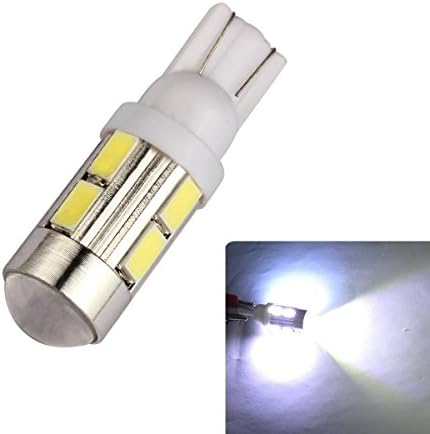 LLCJ 2 X Cool White T10 5630-10-SMD W5W 2825 192 168 LED Blubs For License Plate Light,High Mount Stop Light,Interior Lights, Backup Lights, Side Marker Light