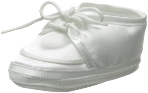 The Christening Collection Unisex-Baby Newborn Baby Satin Lace Up Bootie- Unisex