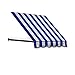 Awntech 6-Feet Dallas Retro Window/Entry Awning, 44-Inch Height by 24-Inch Diameter, Bright Blue/White
