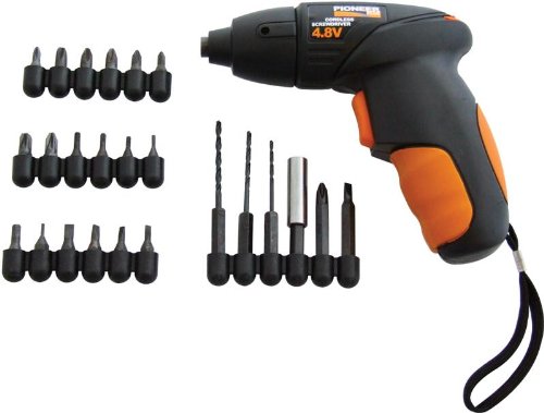 Am-Tech PREMIER RANGE 4.8V CORDLESS SCREWDRIVER WITH ACCESSORIES AND CHARGER