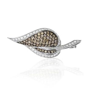 Leo Pizzo Diamond and Black Rhodium 18k White Gold Brooch Pin