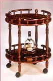 BEAUTIFUL NEW ROUND WOODEN SERVING CART