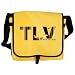Tel Aviv Airport Code TLV Israel Messenger Bag Yellow Barcode