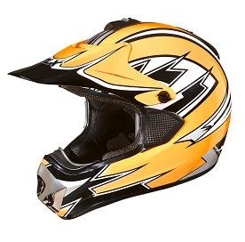 GLX Youth Offroad Helmet, Yellow, Youth M (51-52cm)
