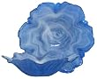Colorful Art Glass Flower Shaped Cobalt Blue Bowl 8"D, 2.5"H Set of Two