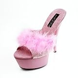 IMAGE OF Marabou Platform Heels Womens Shoes
