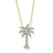 14K Yellow Gold 0.15 ct. Diamond Palm Tree Pendant with Chain (Highest Quality)