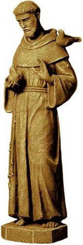 Euracast ADN9991R St. Francis 44-Inch-Tall Lightweight Garden Statue in Roma Terracotta-Color Finish