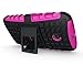 ElBolt Motorola E / Moto E 3 in 1 Bundle Armor Grenade Viewing Stand/Kickstand Hard Gel Case- Hot Pink (Free Ultra-Sensitive Stylus Pen and Premium Screen Protector by ElBolt TM)
