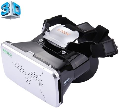 RITECH RIEM3 3D VR Virtual Reality Headset Mobile 360 Degrees Vedio Private Cinema Glasses Helmet with AR Augment Reality Window for 3.5-6 inch Smartphones