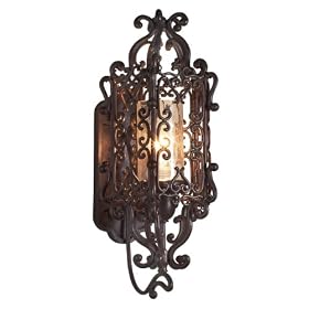 Eurofase 17454-018 Bravada 1-Light Medium Wall Outdoor Sconce, Dark Chestnut Clear by Eurofase