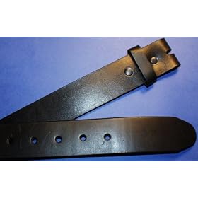 BLT1 Black Genuine Leather Belt with Snaps for Buckle Any Size 30-42