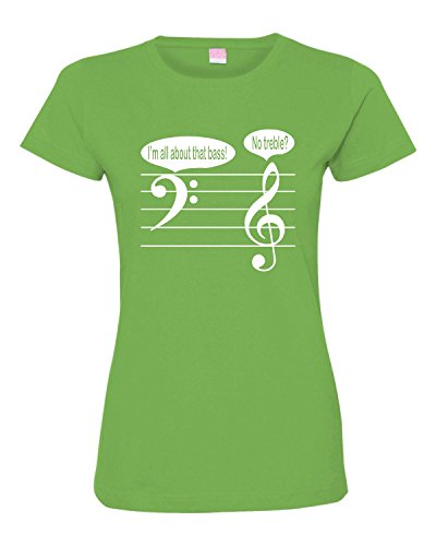 Womens I'm All About That Bass No Treble? Funny Music Lovers Deluxe Soft T-Shirt