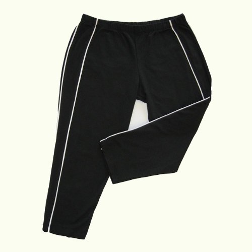 Womens Sport Capri by Fitness Wear in Black with White Trim, Large