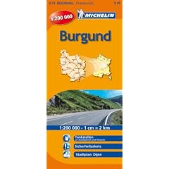 Burgund: Regionalkarte. Tankstellen an Autobahnen und Strassen, Blitzer, Stadtplan: Dijon (Michelin Regionalkarte)