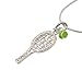 Spinningdaisy Tennis Racket with Smashing Green Crystal Ball Necklace