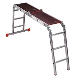 ClimbTek 16-Foot 300-Pound Duty Rating Four-Section Aluminum Articulating Ladder #CT416