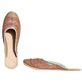 Beaded & Sequin Indian Leather Slippers for Women Handcrafted Casual Footwear Available in Various Sizes