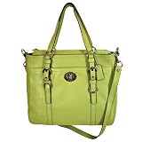 COACH CHELSEA LARGE LEATHER CONVERTIBLE SHOULDER STRAP HANDBAG PEAR GREEN 14015