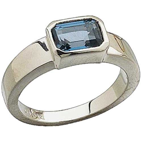 Stylish Platinum Blue Topaz Ring