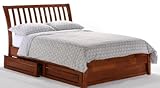 Nutmeg Eastern King Platform Bed w/ Cherry Finish plus 2-Drawer Set