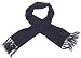 Strick-Schal mit Fransen fein gestrickt blau