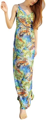 Women's Boho Bohemian Printed Beach Maxi Dress Plus Size 901(Gold,US Large/Asian 2XL)