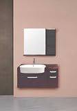 Bathroom Hanging Vanity Left Side Drop In Sink & Mirror