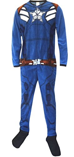 Marvel Comics Captain America Winter Soldier Uniform Onesie Pajama for men