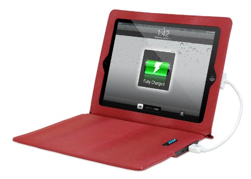 Innovative Technology ITJ-4231RED-Q Ultra-Slim Justin 11,600 mAh Rechargeable Power Case Designed for iPad (Generations 1, 2, 3 and 4), Red