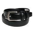 Boys Skinny Black Dress 0.9 Inch Classic Belt with Raised Stitching by Milidee