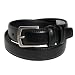Boys Skinny Black Dress 0.9 Inch Classic Belt with Raised Stitching by Milidee