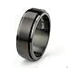 8MM Stainless Steel Black Spinner Ring Wedding Band (Size 5 to 15)