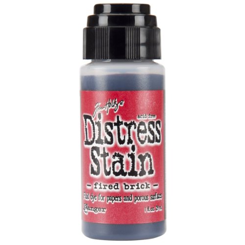 Ranger TDW-29854 Tim Holtz Distress Stain Fluid Water-Based Dye, Fired Brick, 1-Ounce