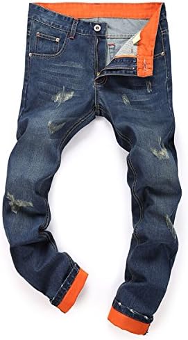 Generic Men's Washed Distressed Denim Jeans Blue 28 -Tag