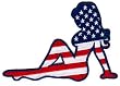 Trucker Girl Embroidered Patch Sexy Truck Mudflap Iron-on American Flag Emblem Left-to-Right