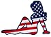 Trucker Girl Embroidered Patch Sexy Truck Mudflap Iron-on American Flag Emblem Left-to-Right